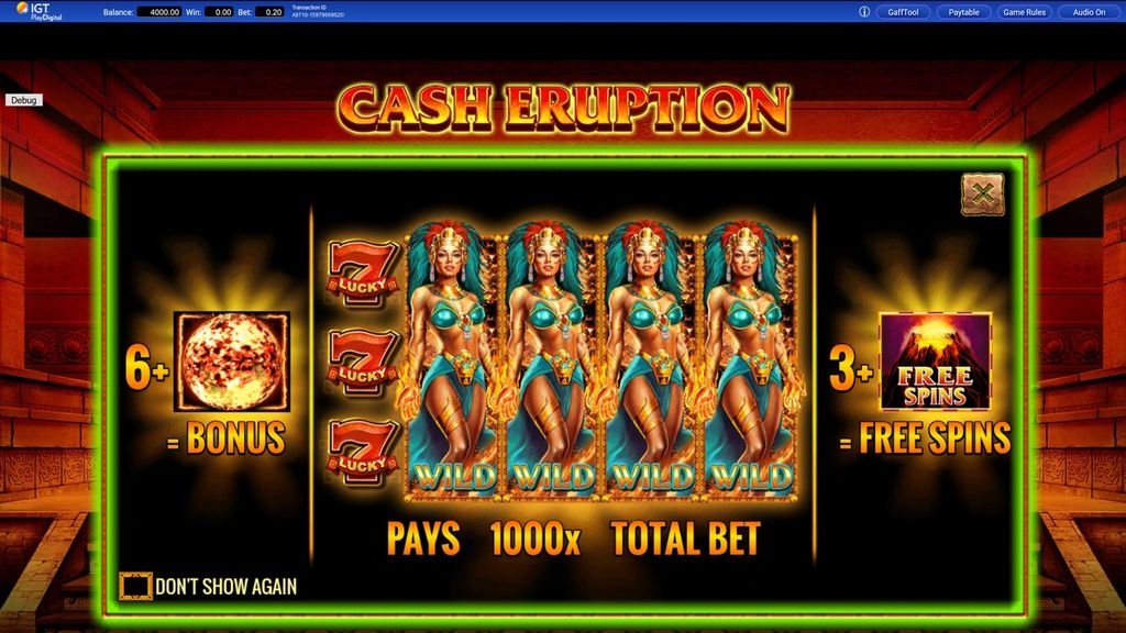 Play Cash Eruption Online Completely Free
